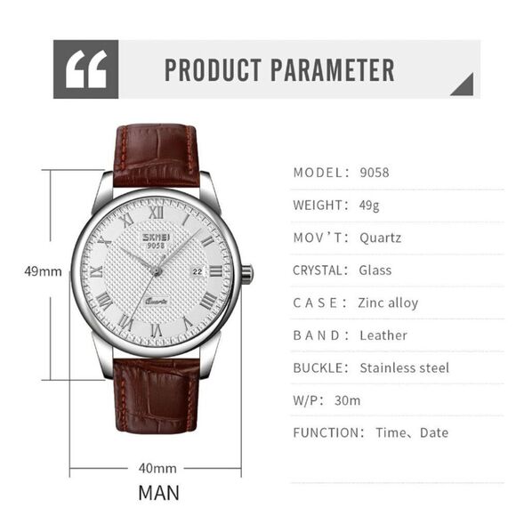 Men’s Quartz Leather banded Watch - Picture 7 of 7
